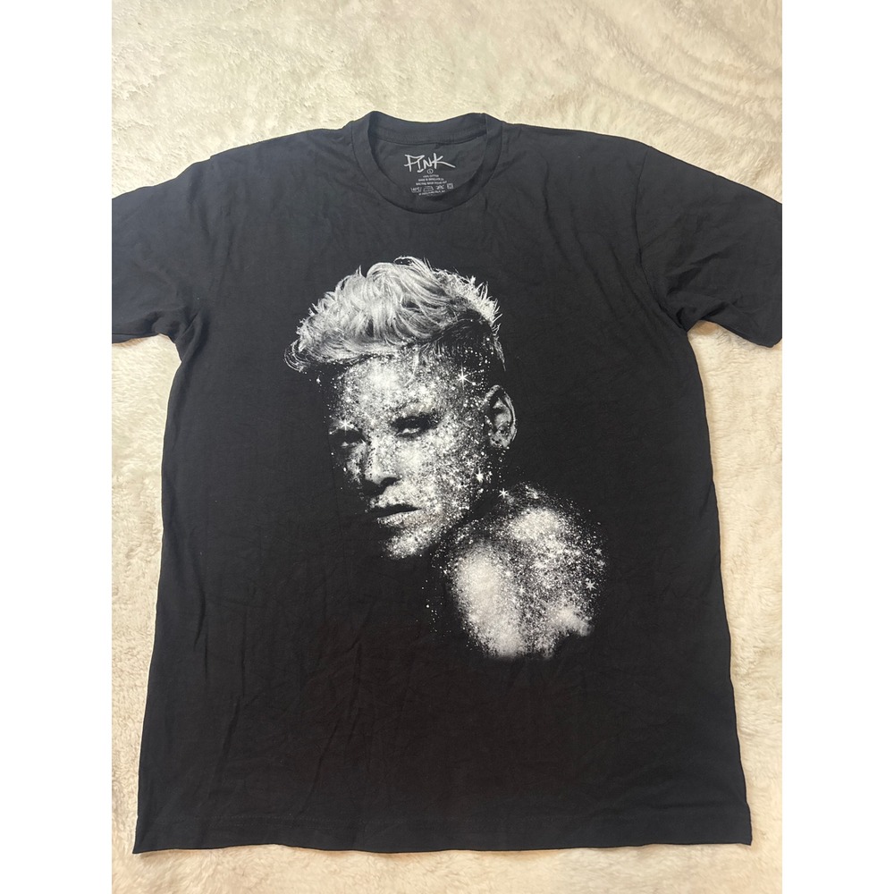 P!nk Graphic Tee Women L Black Excellent 2023 Summer Carnival Tour Merch
